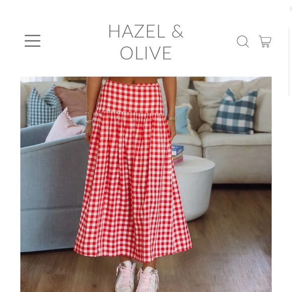 Hazel & Olive Dresses & Skirts - Hazel & Olive Red Gingham Maxi Skirt